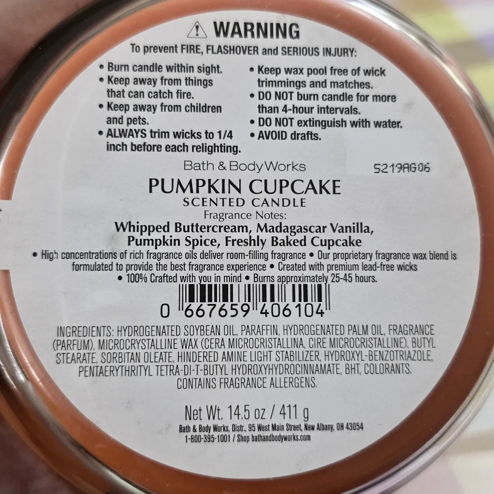 Bath & Body Works Pumpkin Cupcake 3-Wick Candle NEW RARE